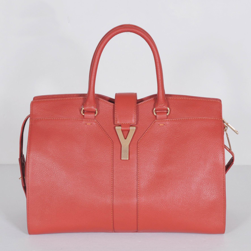 8221 Yves Saint Laurent medio Cabas Chyc Borsa 8221 Cherry Red